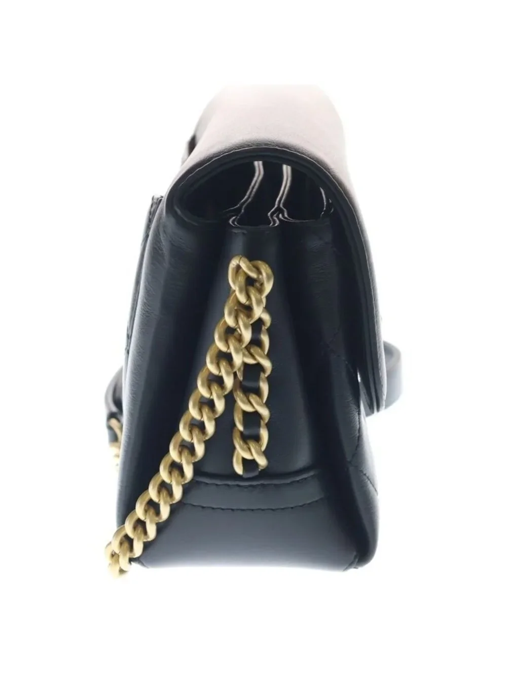 Chanel Quilted 25 S Flap S Chain Shoulder Bag Handbag Black Lambskin Gold